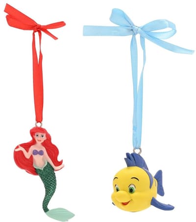 DISNEY - Ariel & Flounder - Set of 2 Hanging Decoration - Kerstornamenten - Kersthanger