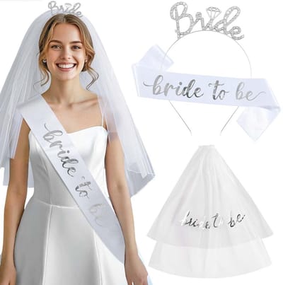 Inovra- Sjerp Bruid to Be - Team Bride Sjerp - Bruidshoofdband - Bruidssluier - Accessoires voor Vrijgezellenfeest - Hoogwaardig Satijn - Bruidaccessoires