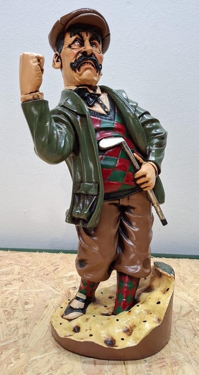 Vintage Boze Golfer beeld - 40cm hoog - golf - polyresin - polystone - Decoratie - Woonaccessoires - Beeld