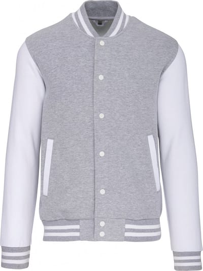 Kariban College jacket unisex K497 - Oxford Grey / White - 3XL