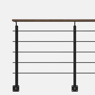 Kordo - Balustrade zijdelingse montage - OPALU - Zwart met Kebony handgreep - 2 m