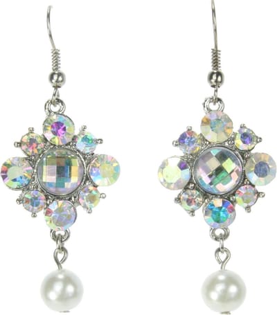 Behave - Oorhangers met parel en glinstersteen - feestelijke glamour