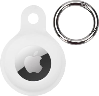 Hoesje Geschikt voor Apple AirTag Hoesje Case Hoesje Geschikt voor Apple AirTag Sleutelhanger Siliconen Hoes - Wit