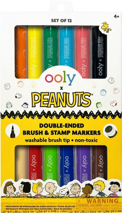 Ooly - Ooly x Peanuts - Snoopy dubbelzijdige stiften en stempels - 12 Stuks