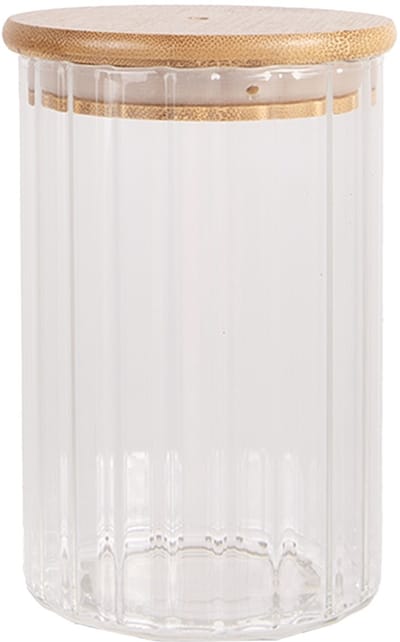 Clayre & Eef Voorraadpot Ø 8x13 cm Transparant Glas