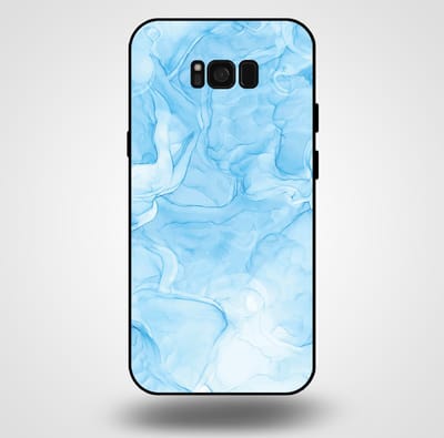 Smartphonica Telefoonhoesje voor Samsung Galaxy S8 Plus met marmer opdruk - TPU backcover case marble design - Lichtblauw geschikt voor Samsung Galaxy S8 Plus