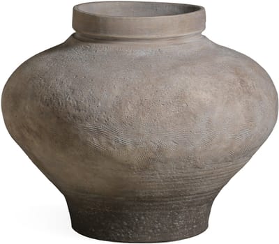 PTMD Michle Beige Fiber Cement Vintage Jar Pot S