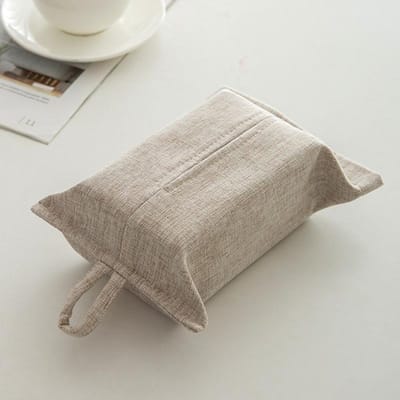 Boîte à mouchoirs en papier de couleur unie, créative, portable, à suspendre, pour serviettes en papier souple gray