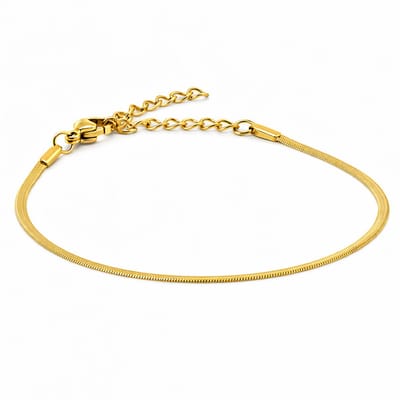 Pax Amare Snake Chain Armband - Goudkleurig Stainless Steel - Slang Schakelarmband - 15cm + 5cm verstelbaar