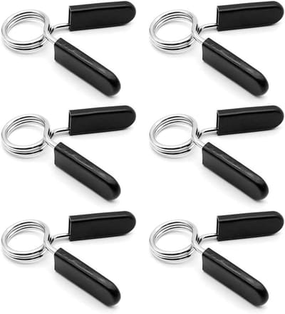 SnelShoppen - 6 Stuks Veerhalsklemmen 30 mm - Halter Klemmen voor Olympische Halterstangen - Stevige Oefenkragen voor Fitness en Training - Staal en A