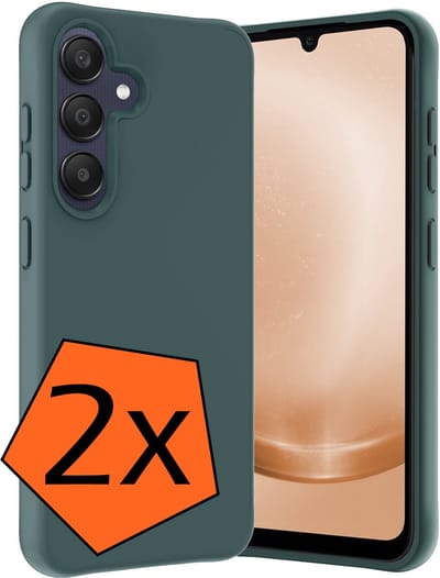 Hoes - 2 Stuks - Geschikt voor Samsung Galaxy A26 - Sterk & Shockproof - Case Siliconen - Back Cover - Telefoon Hoes - Donkergroen