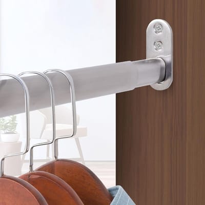 Garderobestang - Kaststang Kledingroede - Kast Ruimtebesparing - Uitschuifbaar Telescopisch - 80-140cm - Zilver