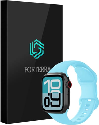 Smartwatchbandje Geschikt voor Apple Watch 1, 2, 3, 4, 5, 6, 7, 8, 9, SE - 38/40/41 mm - Verstelbaar Siliconen Bandje - Lichtblauw