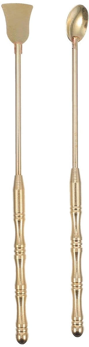 MTTProducts - Incense Tool Set - Kwalitatieve Incense Accessoires - Goud - Incense Scoop en Lepel - Perfect voor Yoga en Meditatie - 2-delig