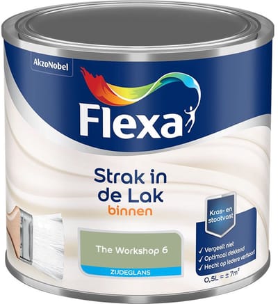 Flexa - Strak In De Lak Binnenlak Zijdeglans - The Workshop 6 - Mengverf - 500 Ml