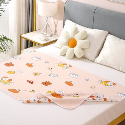 Waterdichte Onderlegger – Maandverband / Baby Plasmat 100x150 cm, TPU Waterdicht, Katoen & Absorberend Fluweel, Ademend, Dubbelzijdig, Anti-Lek, Wasbaar.Puppy