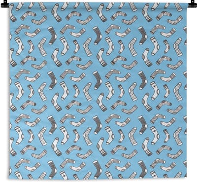 Wandkleed - Wanddoek - Sokken - Patronen - Vintage - 180x180 cm - Wandtapijt