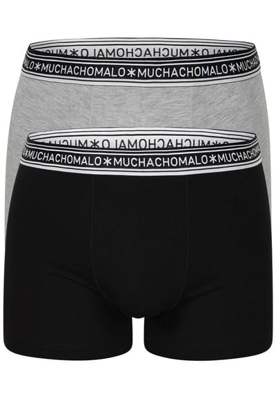 Muchachomalo Heren Heren Boxershorts Zwart En Grijs Bamboe Katoen 2-Pack - M