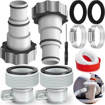Geschikt voor Intex Zwembadslangadapter - Vervangende slangadapter - Zwembadadapter - Zwembadslangadapter - Zwembadaccessoirepomp - Aansluiting voor Intex Pomp Zwembadslang Ø 32 38 mm