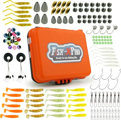 Fish-Xpro Roofvis Visset - 205-Delig - Kunstaas - Softbaits - Visloodjes -Vishaakjes -Wartels - Lijnstoppers- incl. Tacklebox - Roofvissen - Snoek Baars
