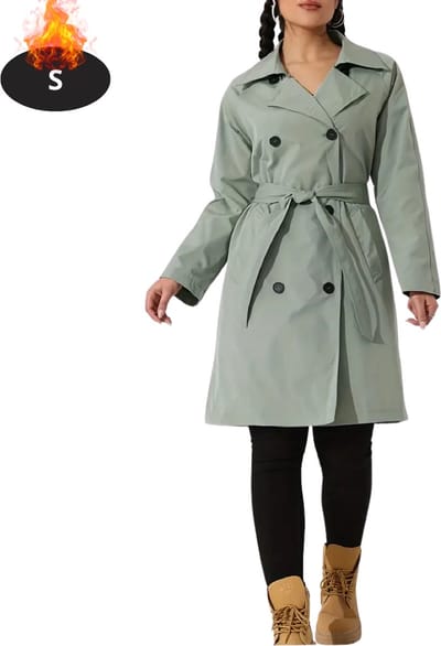 Livano Mantel Dames - Tussenmantel - Jas - Mantelpakje - Trenchcoat - Overjas - Overcoat - Winter - Lichtgroen- S
