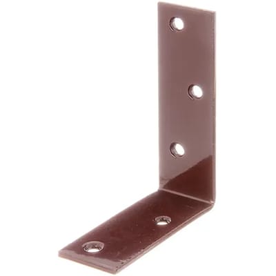 Alberts Verbindingshoek - Bruin Geplastificeerd Staal - 75x100x30mm