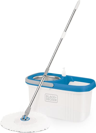 BLACK+DECKER spinmop en emmer - Wit