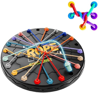 Dailygoods- Puzzelspel met speelbord - Knot Logic - Touw Ontknopen - Strategiespel - Bordspel - Geschikt voor 2 tot 4 spelers