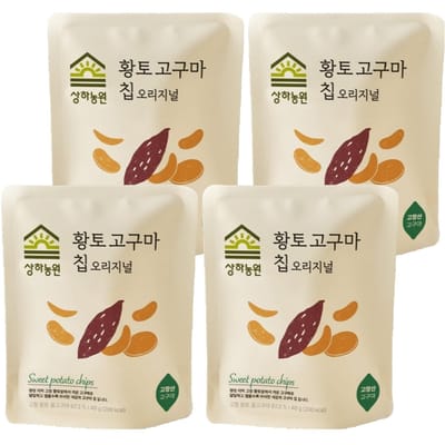 Sangha Farm Hwangto Zoete Aardappelchips Origineel 40g (Pakket van 4)