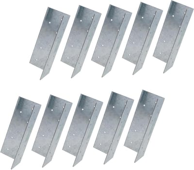 Hek Paal Verlengstuk - Paalhouder Beugel - Hekpalen Versterken - Gegalvaniseerde Staalconstructie - 70 x 70 x 180mm - Zilverkleurig