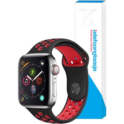 Siliconen sportbandje Apple Watch 1/2/3/4/5/6/SE ? 38/40mm - Zwart/Rood