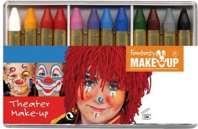 Faram Party Make-up Schmink Stiften - 12x stuks - multi kleuren - Carnaval
