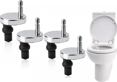 4 stuks - Toiletbril Scharnier Set - WC Bril Scharnieren - Bevestigingsset Toiletbrilinstallatie - Universele Scharnieren voor Toiletbril - voor Wc Bril Onderdelen - Universele Scharnieren voor Toiletbril - Eenvoudig te installeren
