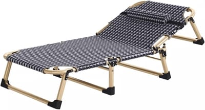 Veldbed Extra Breed - Kampeerwieg Vouwbed - Buiten Ontspannen - Verstelbare Hoogte - 190 x 70 cm - Zwart Zilver