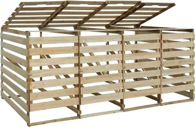 Kliko ombouw - 4 Afvalbakken - Containerombouw - Zwart - Containerberging - Hout