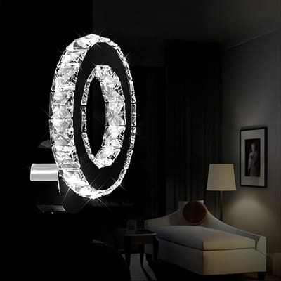 Wandlamp - 20cm - 16W - LED - K9 - Kristallen Wandlamp - 6500K - Koel Wit Licht