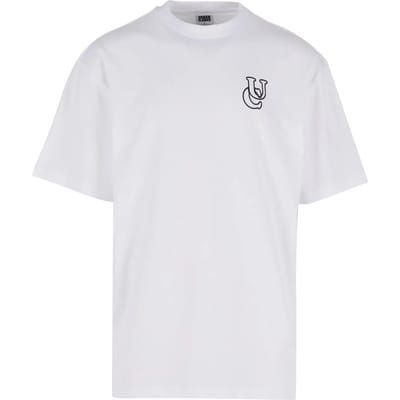 Urban Classics - UC Shiny Logo Tall Heren T-shirt - S - Wit