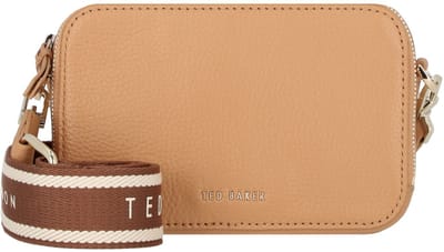 Ted Baker Leren Schoudertas Stunna Mini Webbing Crossbody Bag Camel Lichtbruin