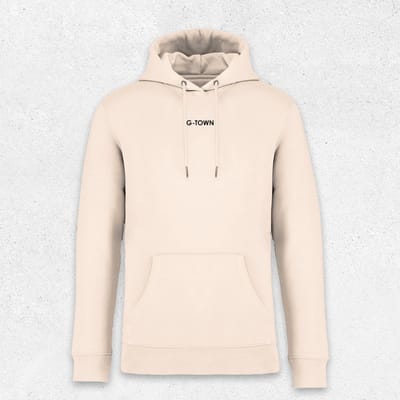 G‑TOWN – Heren Hoodie Ivory Edition – Duurzaam Streetwear – Comfortabele Pasvorm