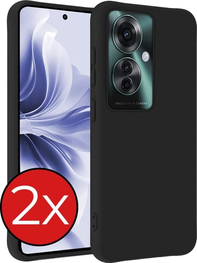 Hoesje - 2 Stuks - Geschikt voor OPPO Reno 11F - Sterk & Shockproof - Telefoonhoes - Back Cover - Case Siliconen - Telefoon Hoes - Zwart