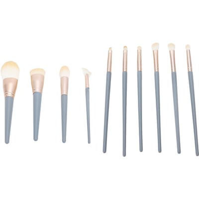 10 stuks Make-up Kwastenset Vezelharen Losse Poeder Kwast Professionele Cosmetische Kwastenset voor Gezicht blauw