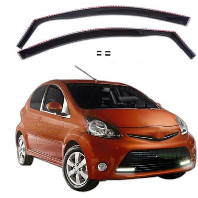 Déflecteurs d'air - JJ-AUTOMOTIVE - Toyota Aygo 5D - 2005-2014 - 2 pièces - Noir/Fumé noir