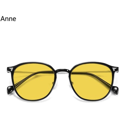 Luxe TR90 Nachtzichtbril Outdoor UV400 Rijbril Heren Dames Vierkant Anti-blauw Licht Optische Bril yellow