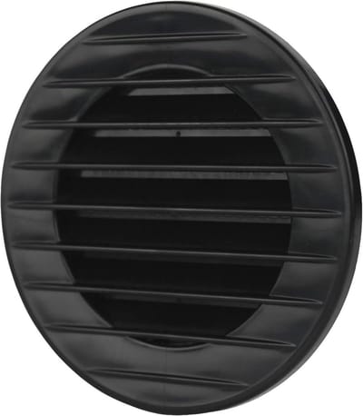 Ventilatierooster - Ontluchtingsrooster Afvoer - Luchtcirculatie Verbeteren - Geïntegreerd Insectenrooster - Ø 70 mm - Zwart
