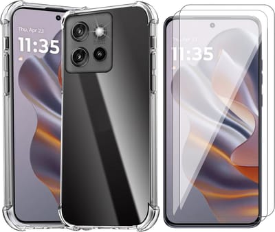Hoesje geschikt voor Motorola Moto Edge 50 Neo / Edge 60 Neo / Thinkphone 25 - 2x Screenprotector Glas - Shockproof Transparant