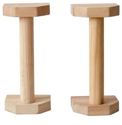Daity Twee opdrukstangen en een houten parallelstang - antislip eikenhouten fitnessstang met polssteun - geschikt voor opdrukrekken - dips en L-vormige steunen voor thuis/in de sportschool (bruin).