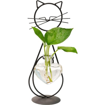 Eenvoudige Kat IJzeren Bloemenware Hydroponische Bloemstuk Vaas 2 green