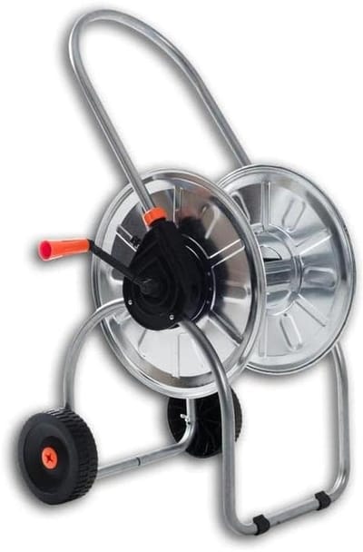 Slanghaspel Metaal - Hose Reel - Tuin Water Geven - Verdraai Vrije Slang - 50 Meter - Zilver