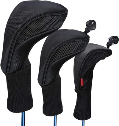 BOTC Golfclubhoofdhoes voor driver fairway - 3 stuks houten Hoofdhoezen - Golfaccessoires - Hybride Hoofdhoezenset met labels