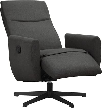 Kilvo-Relaxfauteuil met handbediening en draaifunctie in antraciet stof